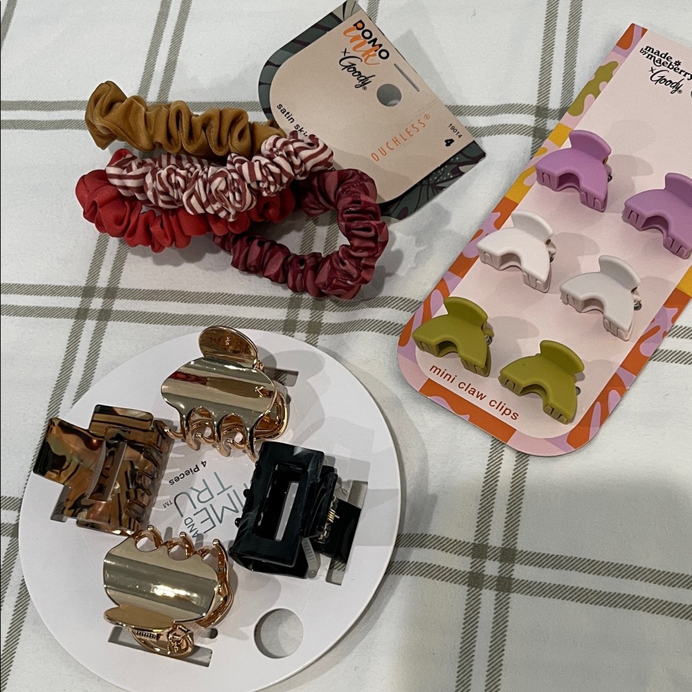 Mixed Hair Clip and Scrunchie Set - Multicolor